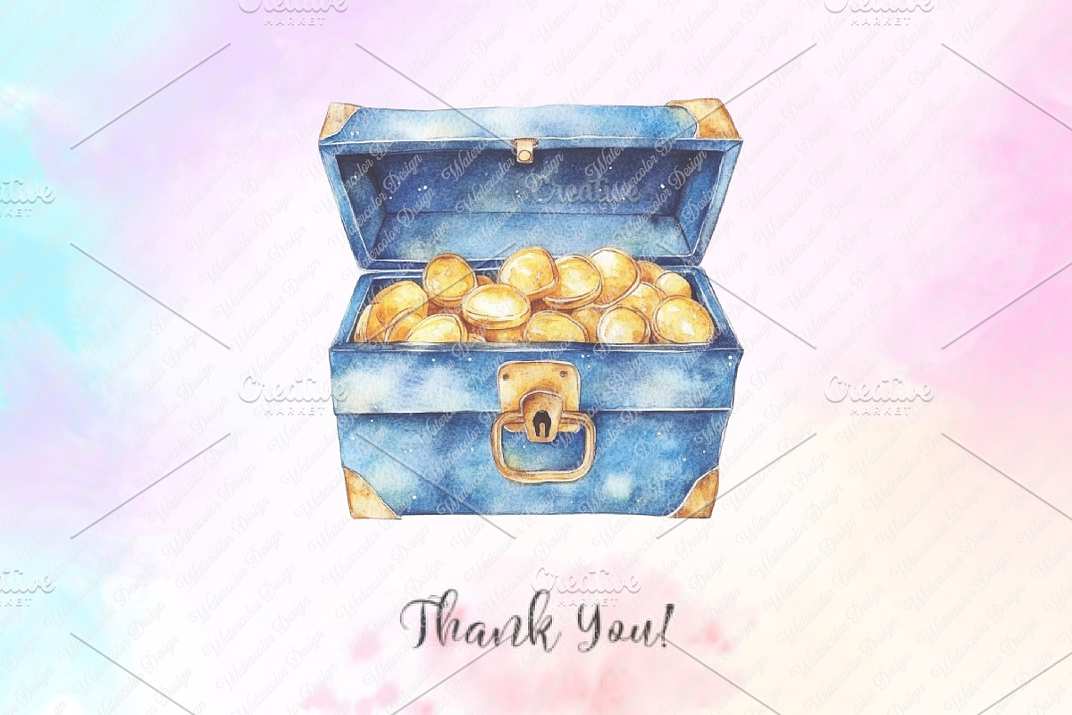 Watercolor Blue Nautical Clipart png, an Illustration by Watercolor design (Photo 8 of 12)