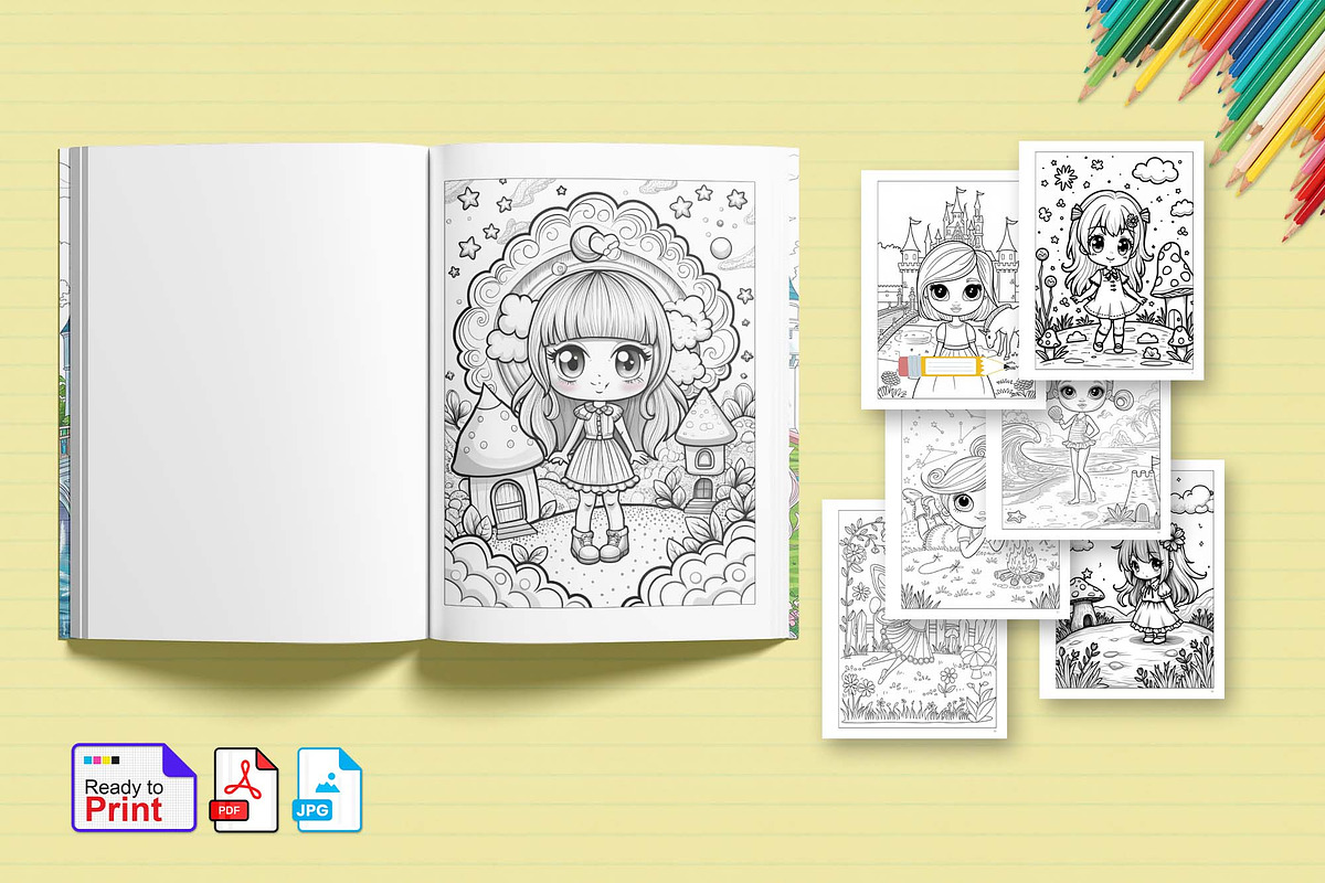 Kids Coloring Book Pdf, a Stationery Template by Graphic Template (Photo 2 of 2)