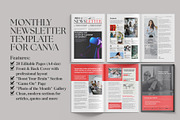 Monthly Newsletter Template Canva, a Magazine Template by Oshin Design (Thumbnail 1 of 8)