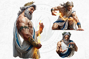 Zeus Greek god clipart Set, a Person Illustration by ThatsDesignArt (Thumbnail 7 of 10)