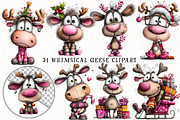 Christmas Quirky Reindeer Clipart, an Illustration by OK Design (Thumbnail 6 of 6)
