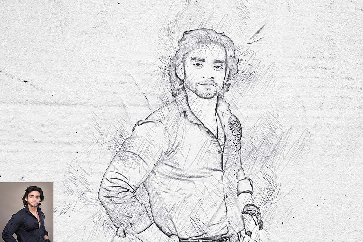 Realistic Pencil Sketch FX Photoshop, an Action Add-On by Studio Retouch (Photo 10 of 14)