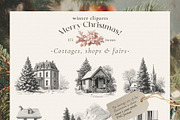 Merry Christmas! Vintage winter set, a Seasonal Illustration by Pamyatka Shop (Thumbnail 10 of 20)