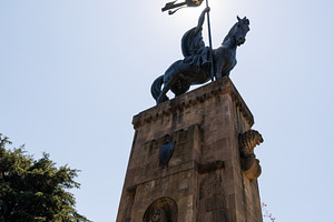 Equestrian statue in Piazza Risorgimento, Lucca, Tuscany, Italy, Europe, an Architecture Photo by Bepslabor