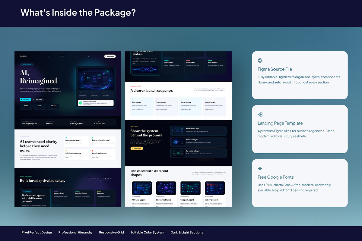 AI SaaS Landing Page Template, an UI Kit Template by Pitchlook.Studio (Photo 3 of 3)