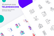 Telemedicine | 32 Icons Set, an Outline Icon by Marina Silence (Thumbnail 14 of 17)