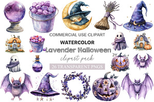 Lavender Halloween Clipart
