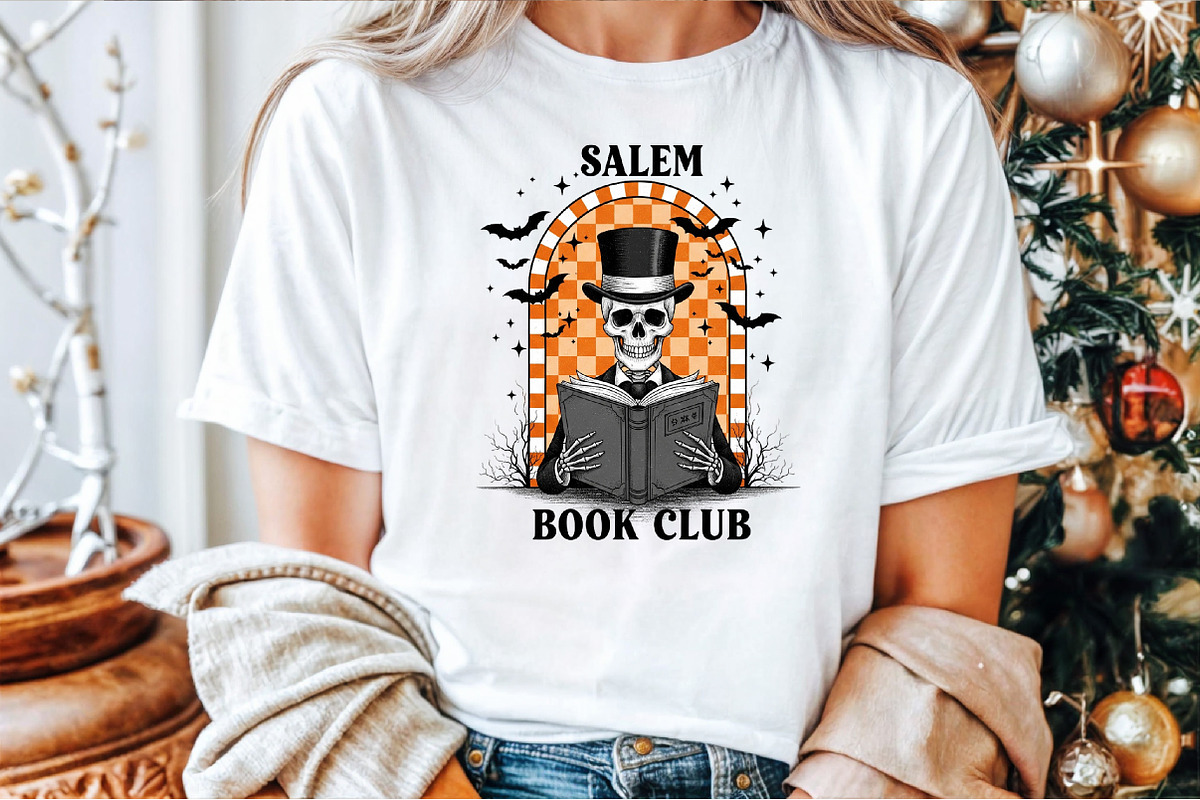 Salem Book Club Retro Halloween PNG, an Illustration by Sublimation Artist (Photo 4 of 9)