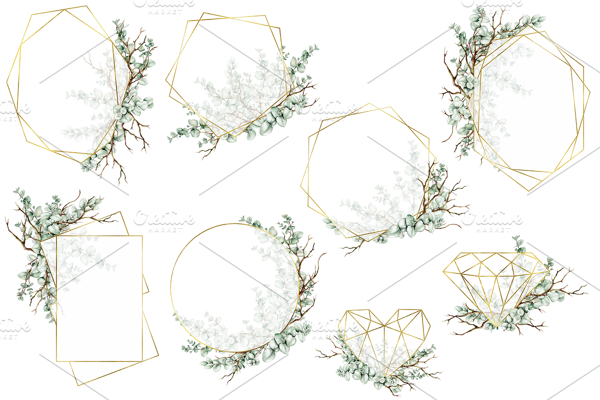 Eucalyptus Watercolor Illustrations, a Decorative Illustration by DioFlow (Photo 7 of 11)