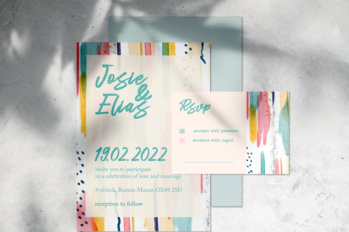Funky Invitiation Template Set, a Stationery Template by Joelle's Emporium