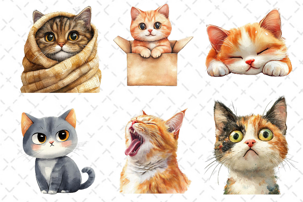 Funny Meme Cats Sublimation Clipart, an Illustration by Dream Creation (Photo 6 of 6)