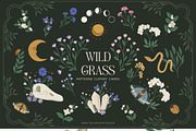 Wild Grass Mystic pattern&clipart, a Background Graphic by Cozy pattern shop (Thumbnail 12 of 12)
