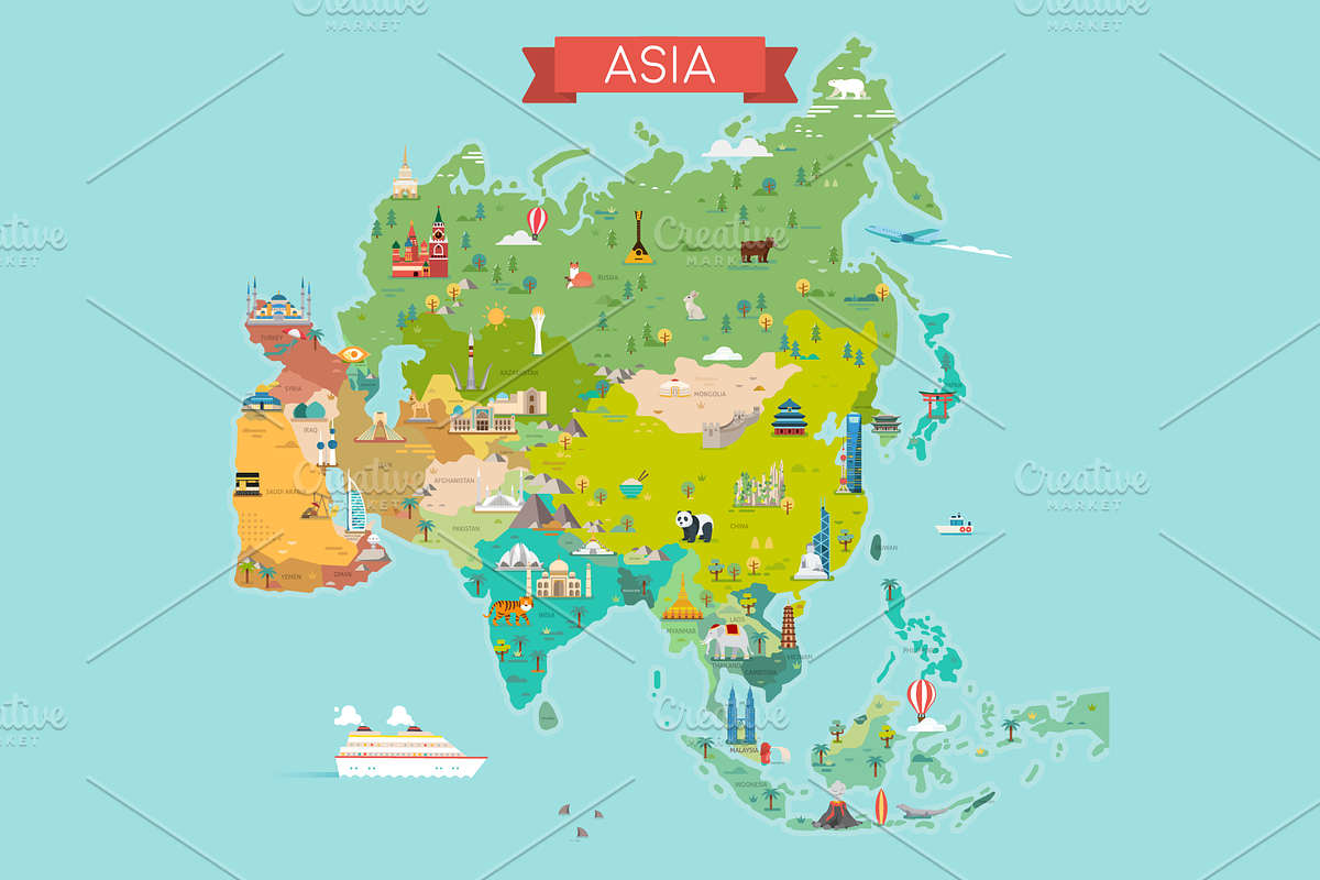 World Travel Map, an Animal Illustration by GlebTagirov (Photo 6 of 7)