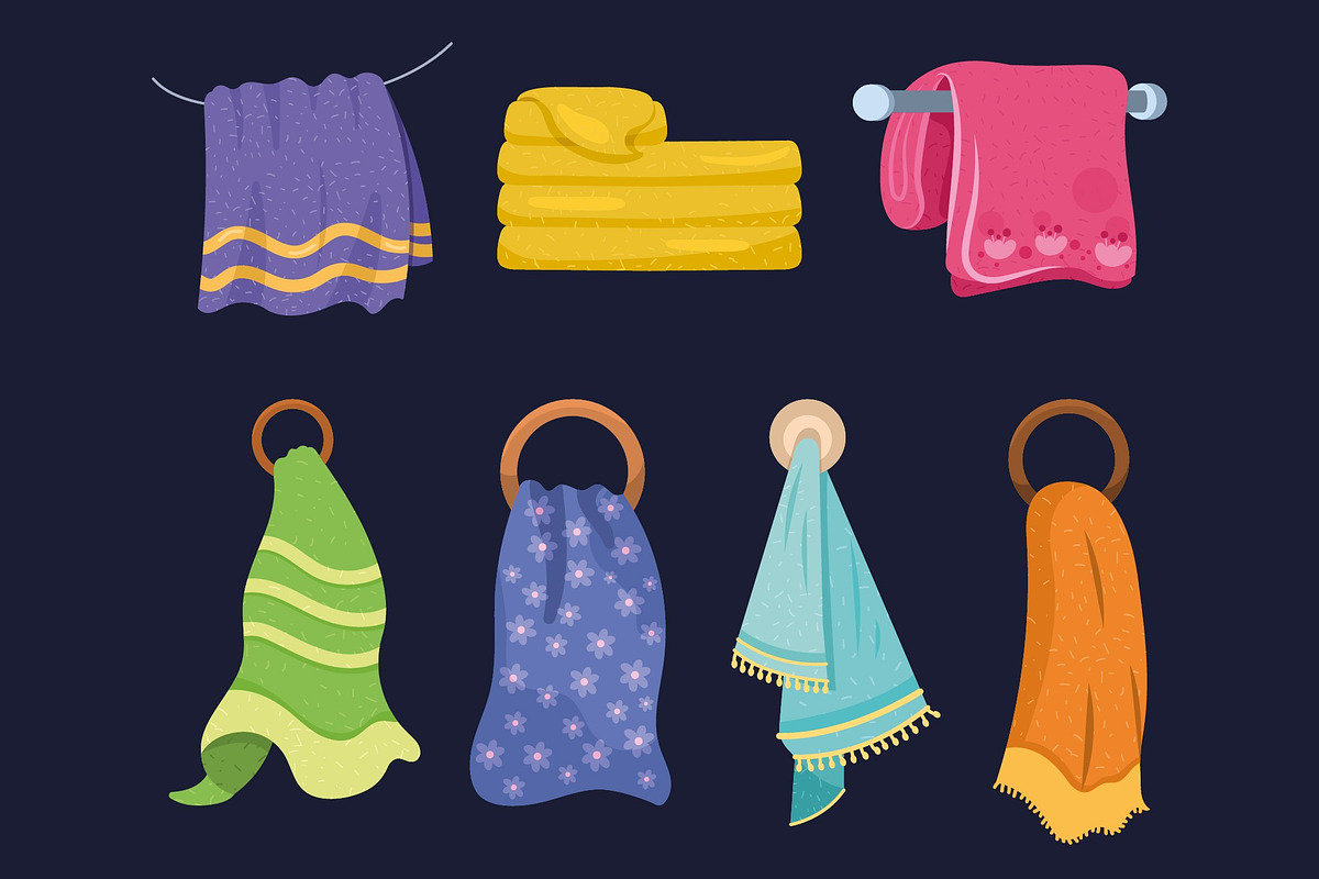 Towels Illustrations Set, an Object Illustration by studiogstock (Photo 2 of 4)
