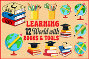 Learning World Clipart Set, an Object Graphic by Designs_River (Thumbnail 1 of 13)
