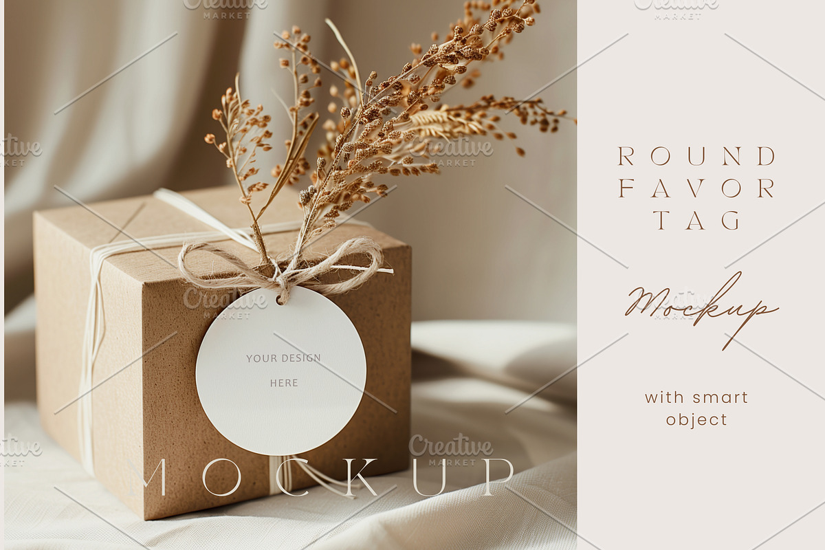 Boho favor tag mockup, a Product Mockup by Jermolina Mockups (Photo 1 of 2)