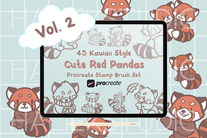 Red Pandas Vol. 2 Procreate Stamps