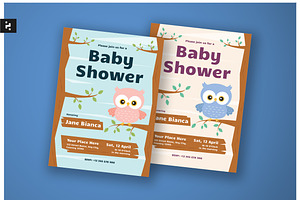 Baby Shower Invitation Cute Owl