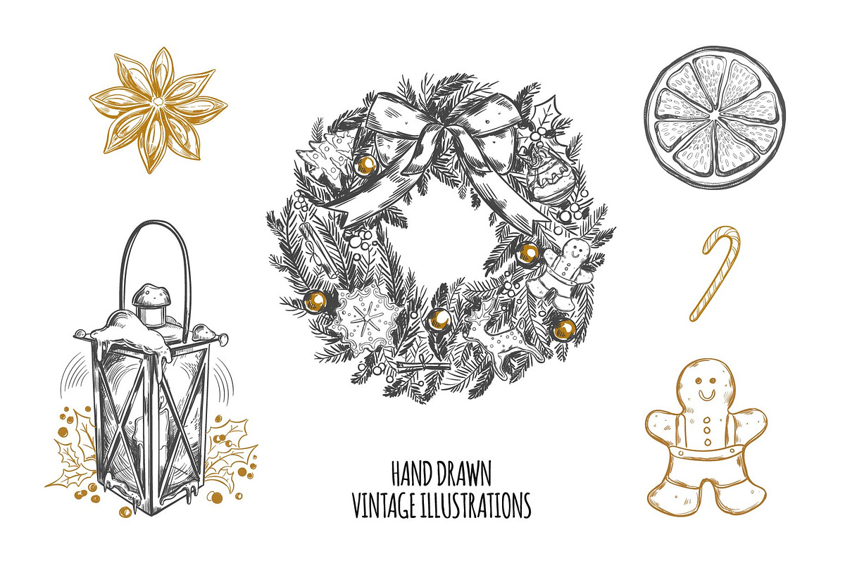 Big Christmas Holiday doodle set, a Seasonal Illustration by Wild Muse (Photo 7 of 10)