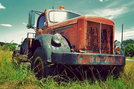 Abandoned Truck in a Field