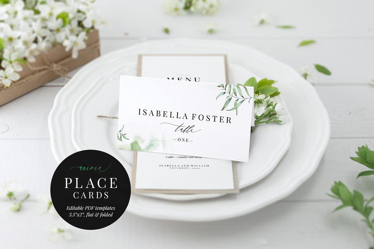 Wedding Place Card, Aurora, an Invitation Template by Alice Bluefox (Photo 1 of 8)
