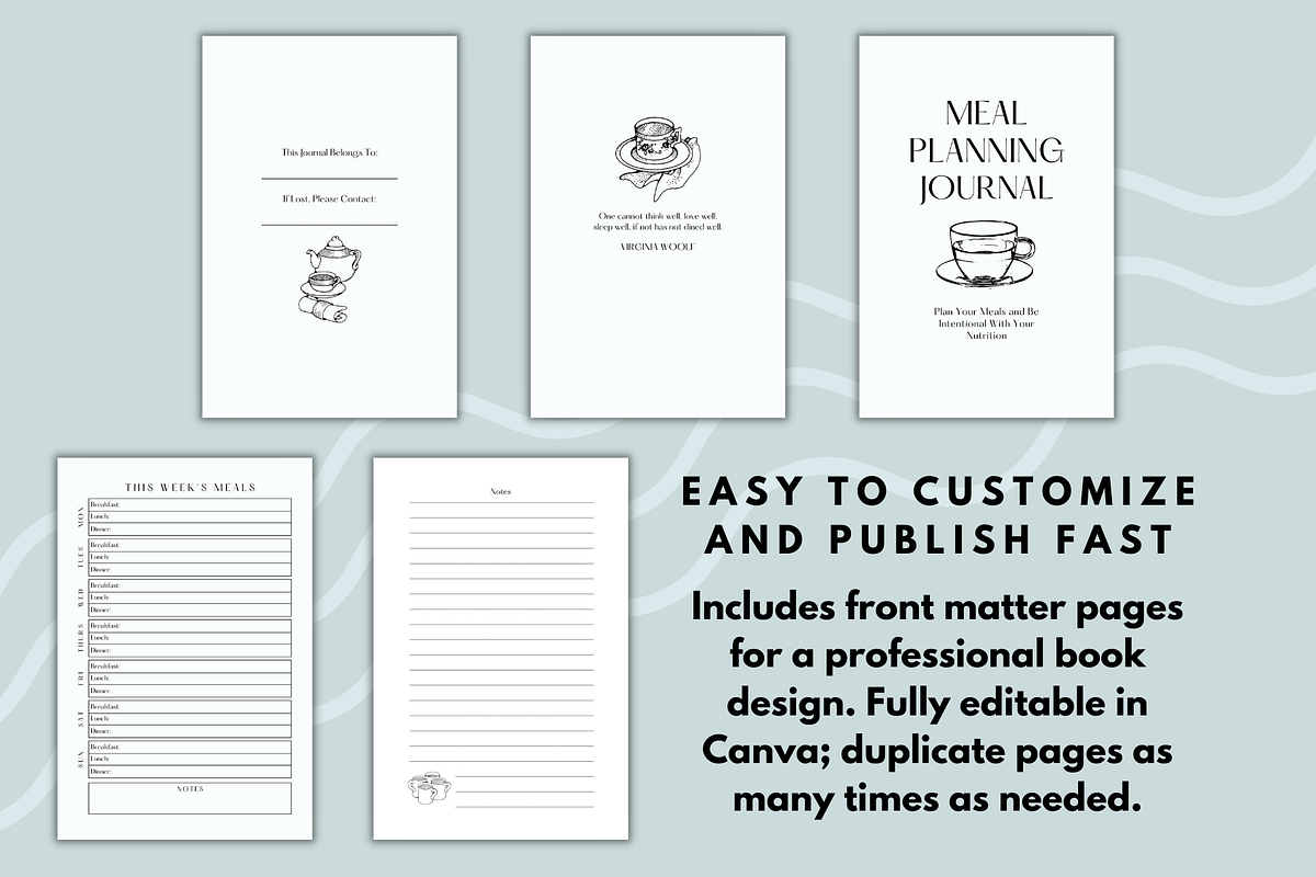Meal Planner Template for KDP Canva, a Magazine Template by Self Publishing Magic (Photo 2 of 2)