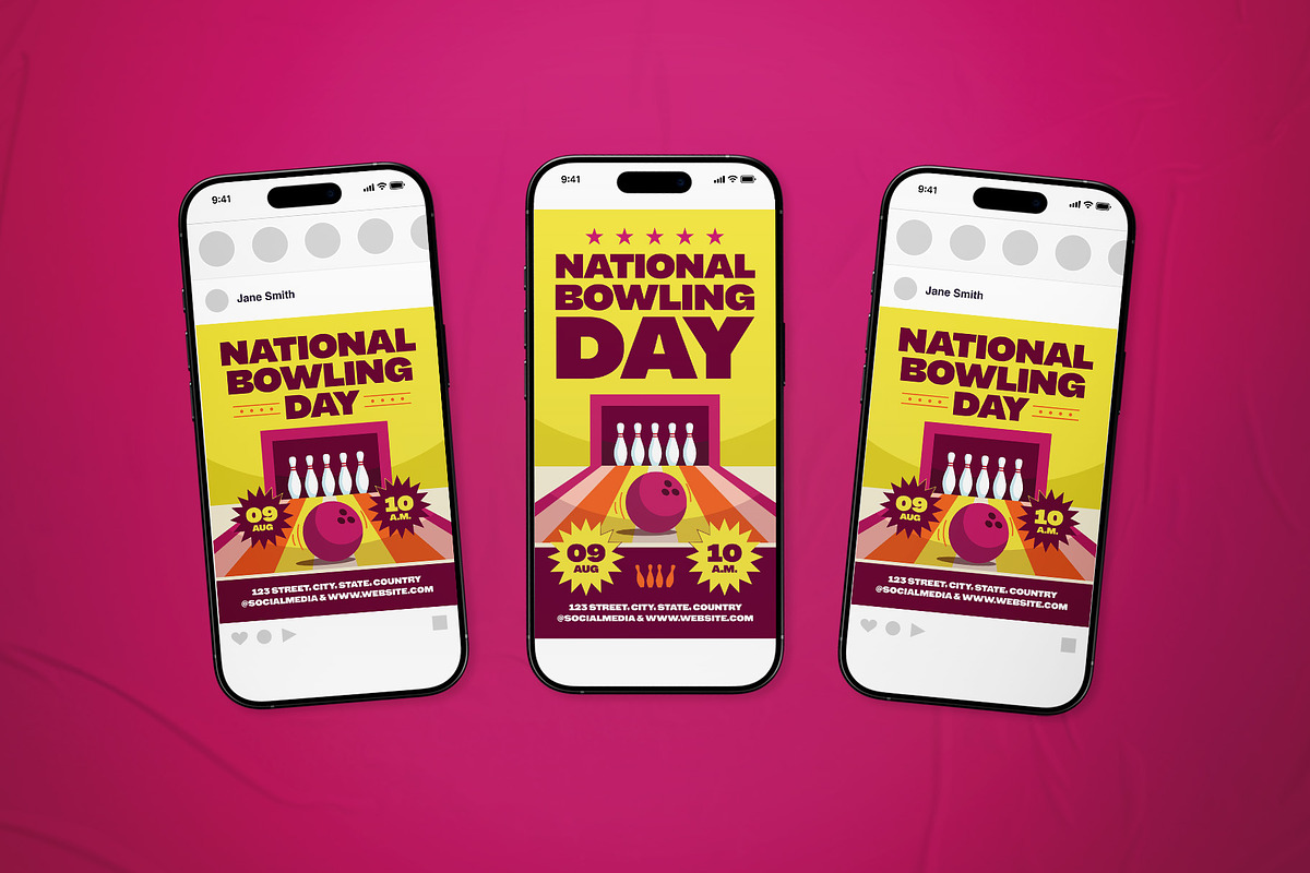 National Bowling Day Event Flyer Set, a Flyer Template by The Good Store (Photo 2 of 2)