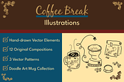 Coffee Break Illustrations, an Illustration by AJ Doodles (Thumbnail 1 of 15)