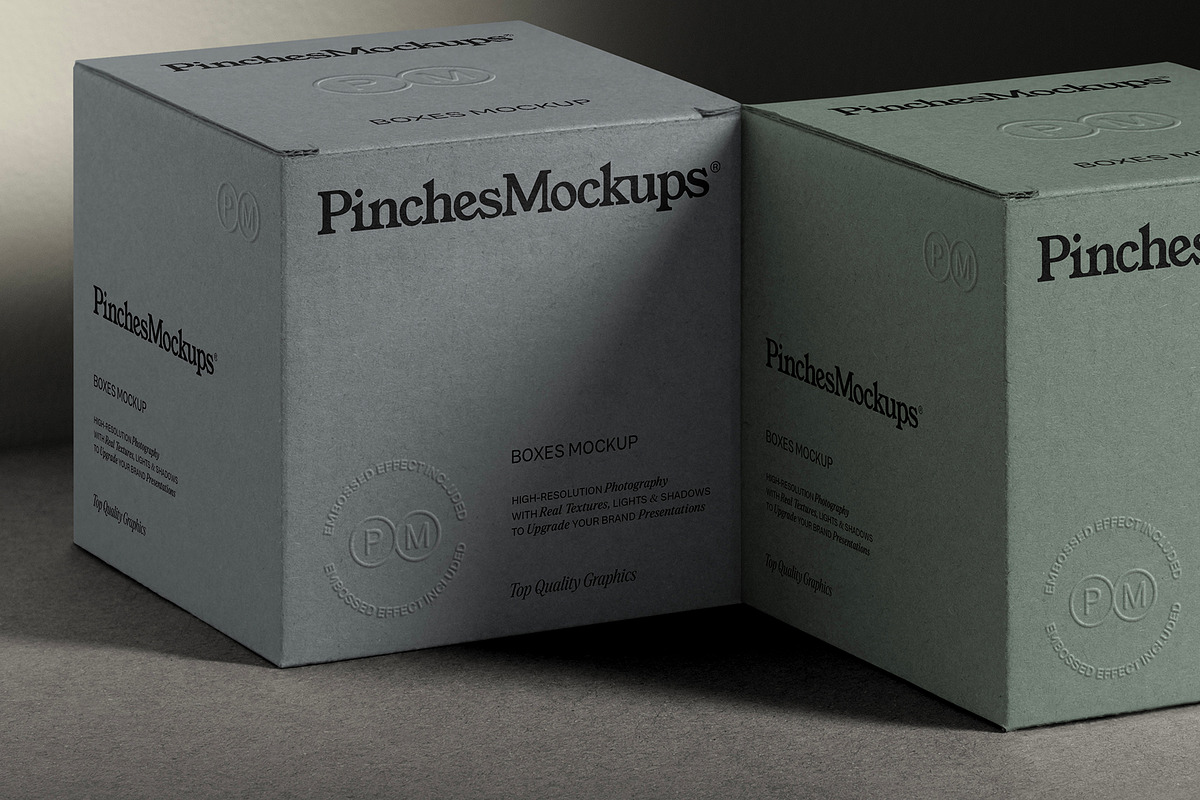 Embossed Boxes Mockup PMBM20, a Packaging Mockup by PinchesMockups© (Photo 2 of 5)