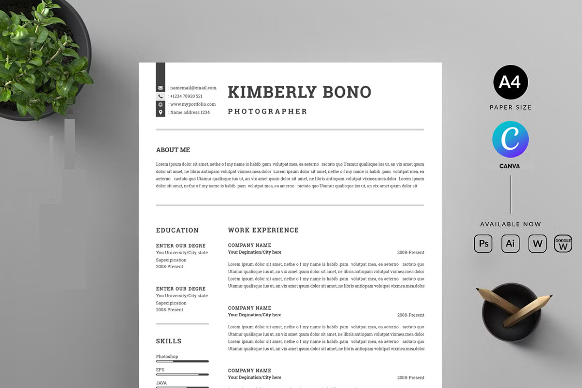 Resume With Cover Letter, a Resume Template by Blackcloud_Creations (Photo 7 of 7)
