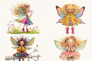 Watercolor Flower Fairy Girl Clipart, a Person Illustration by Design Scotch (Thumbnail 5 of 7)