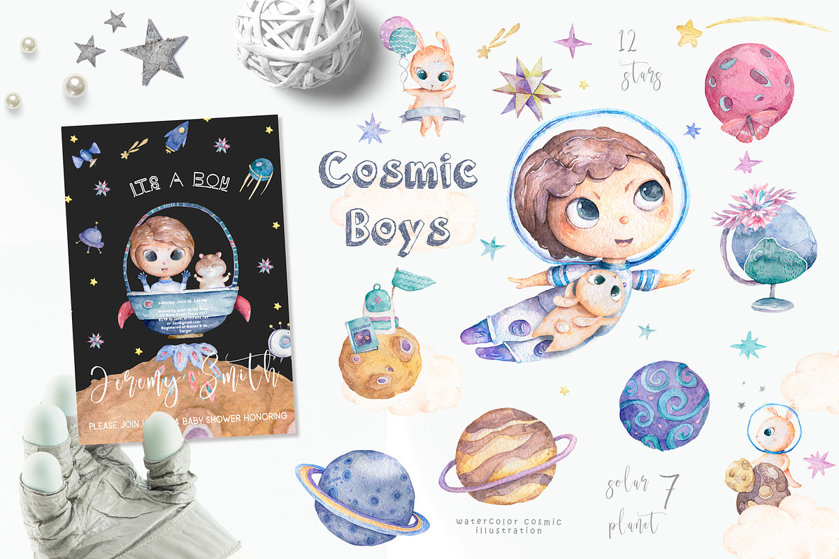 Cosmic Adventure Watercolor Set, an Education Illustration by Ann Art Houze (Photo 3 of 12)