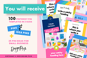 Colorful Pinterest Pin Templates, a Social Media Template by Design Pixie (Thumbnail 2 of 5)