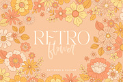 Retro Flower - Patterns & Clipart, a Pattern Graphic by Inna Moreva (Thumbnail 1 of 12)