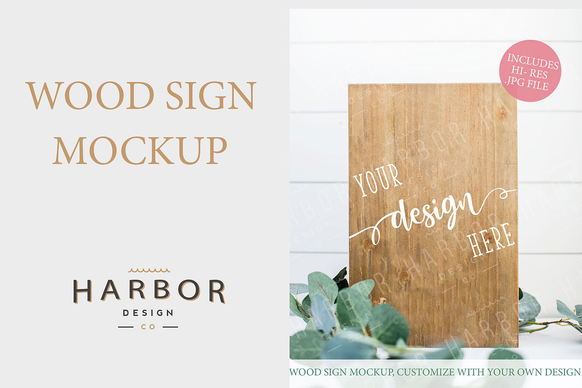Wood Sign Mockup - Wedding Botanical, a Product Mockup by Harbor Design Co (Photo 1 of 2)