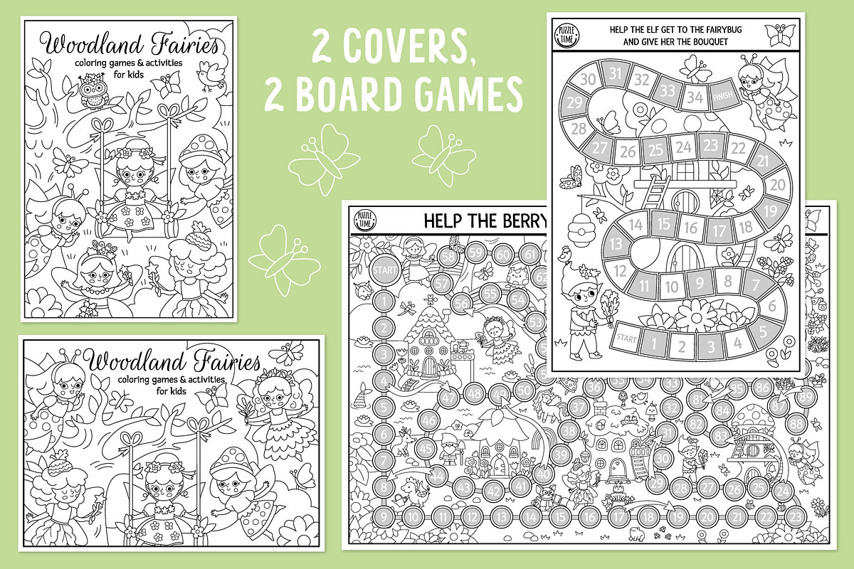Woodland fairy coloring games, an Education Illustration by Lexi Claus (Photo 2 of 17)