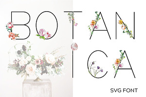 Flower Watercolor Font