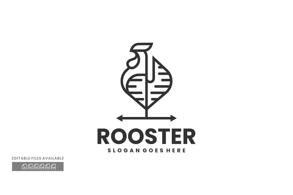 Rooster Line Art Logo, a Branding & Logo Template by ivan_artnivora