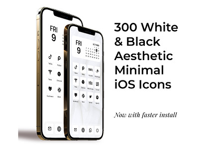 300 White Minimal iOS 14 Icon Pack
