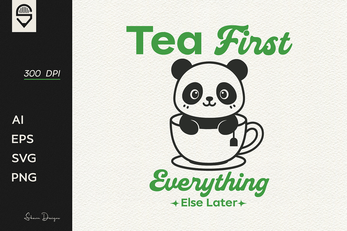 Cute Panda In A Teacup, T-shirt, an Animal Illustration by shaondesigns (Photo 1 of 4)