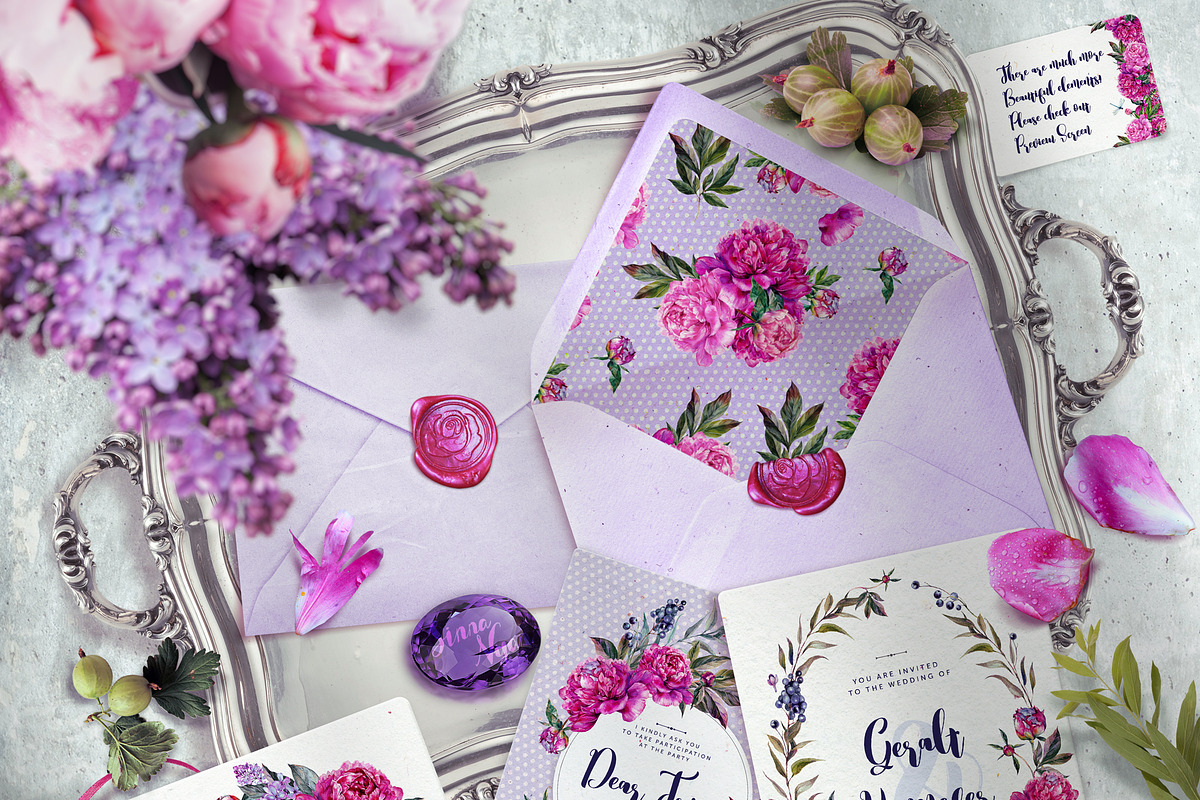 The Peony Symphony | Allegro Fuchsia, a Decorative Illustration by Inna Sinano (Photo 3 of 11)