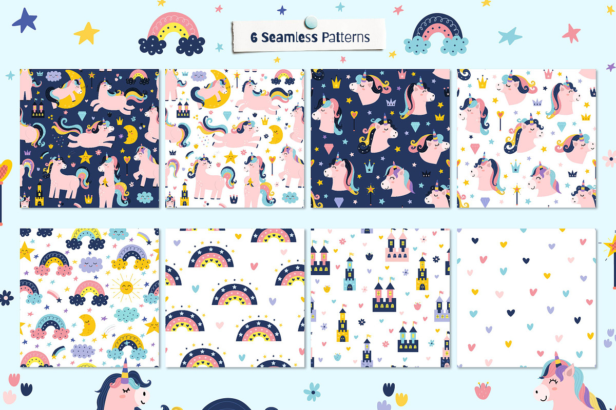 Unicorns Clipart Collection, an Animal Illustration by Gulnara Sabirova (Photo 8 of 20)