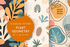 Plant Geometry. Seamless Patterns