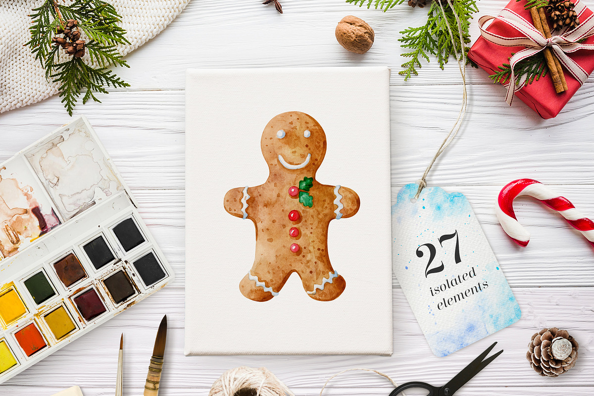 Cozy Christmas watercolor set, a Decorative Illustration by Art by Lady Natali (Photo 2 of 3)