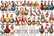 Christmas Chicken Clipart, an Illustration by OK Design (Thumbnail 1 of 5)