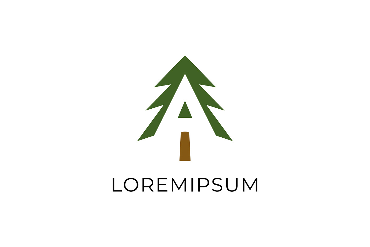 Pine Tree Logo with Letter a, a Branding & Logo Template by Saba Vector (Photo 1 of 3)