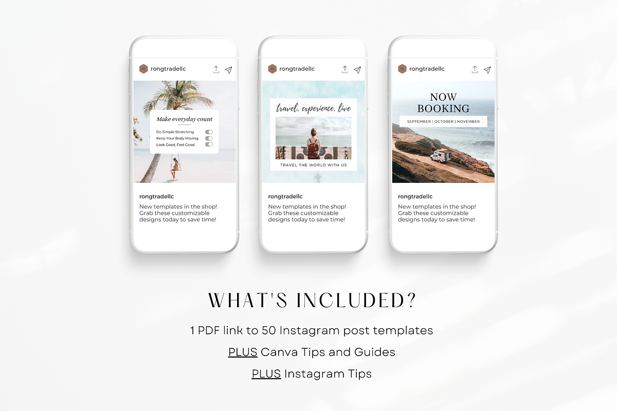 Travel Instagram Post Templates, a Social Media Template by ShopRShop (Photo 2 of 8)