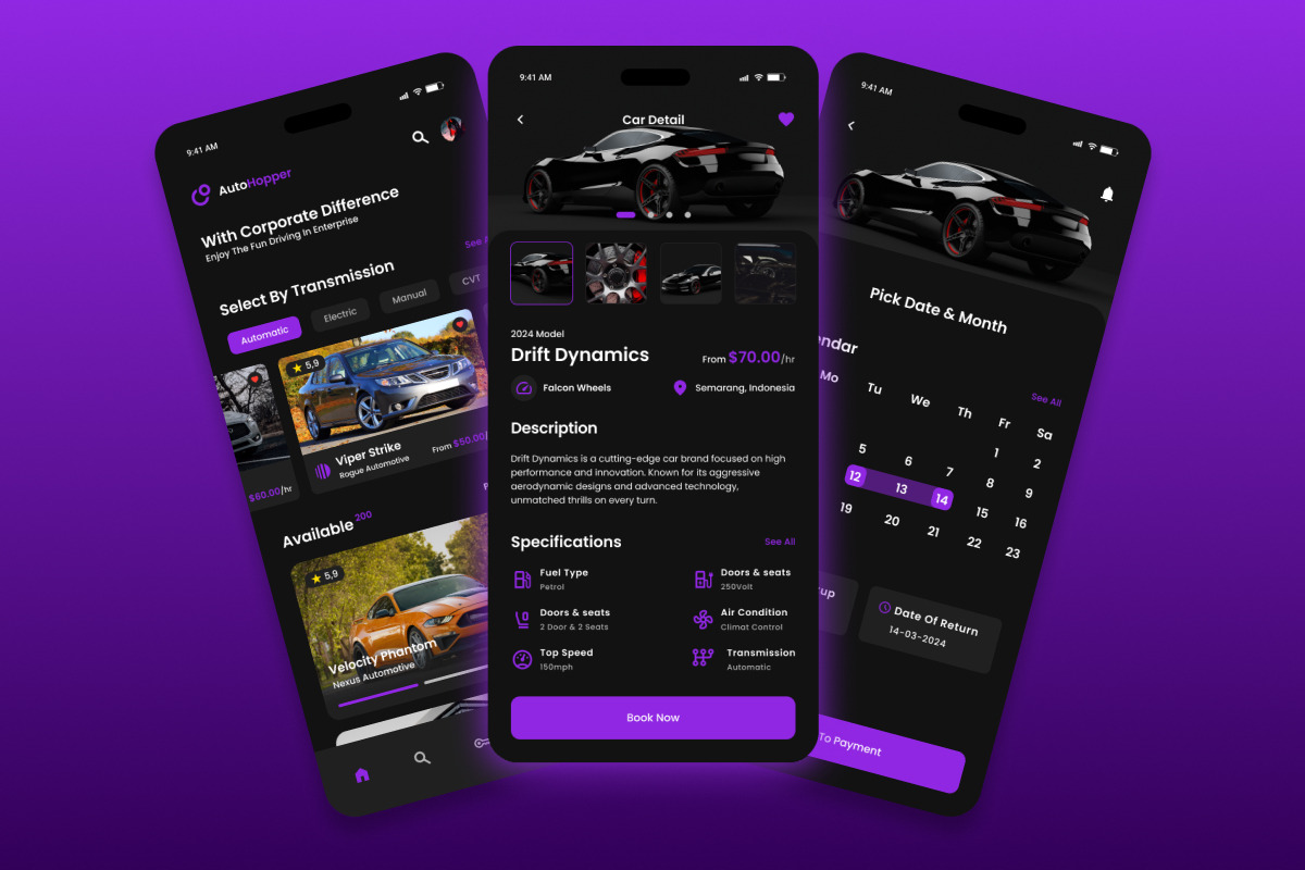 AutoHopper - Car Rental Mobile App, an App Template by trabaskriya (Photo 5 of 5)