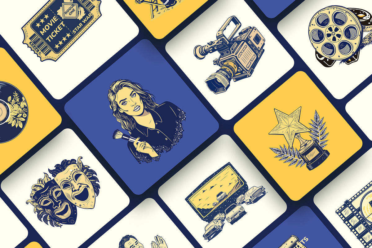 Cinema and Theatre Icon Set, a Decorative Illustration by Creative Stall (Photo 5 of 8)