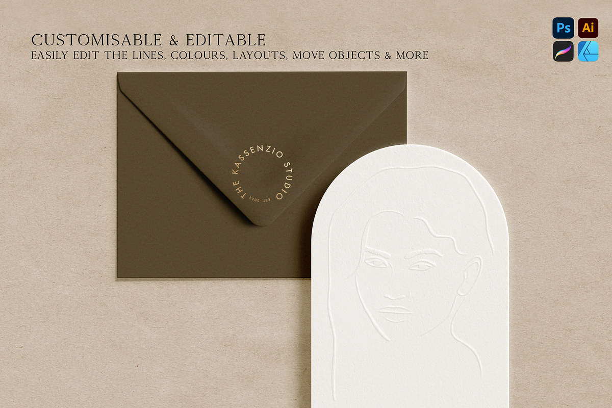 Amelia Line Art Pack, an Illustration by Kassenzio Atelier (Photo 2 of 9)